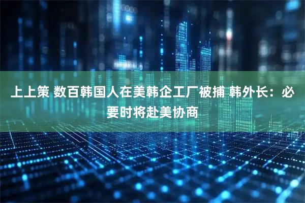 上上策 数百韩国人在美韩企工厂被捕 韩外长：必要时将赴美协商