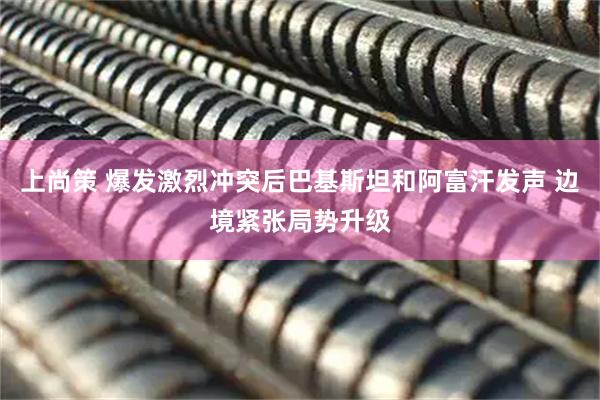 上尚策 爆发激烈冲突后巴基斯坦和阿富汗发声 边境紧张局势升级