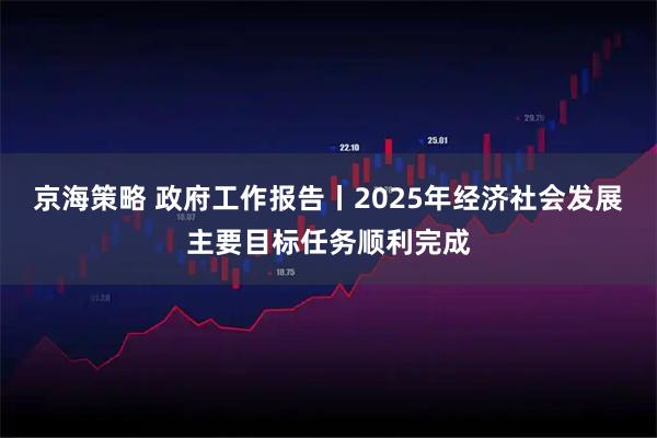 京海策略 政府工作报告丨2025年经济社会发展主要目标任务顺利完成